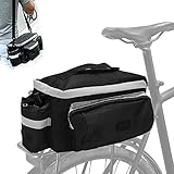 Banda reflectante: la bolsa de bicicleta en ambos lados está provista de tiras reflectantes. Diseño de banda reflectante que hace que sea fácil de ver durante la conducción nocturna, garantiza una conducción segura por la noche y el cielo nublado. La correa lateral mágica se puede fijar al portaequipajes para evitar rozaduras de los neumáticos. Compra con confianza, ofrecemos productos de alta calidad. Si tienes algún problema, puedes ponerte en contacto con nosotros.