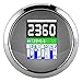 Multifunction Gauge Digital Tachometer Oil Pressure Temperature Fuel Level Meter for Car Motorcycle Outboard 85mm Stainless Steel ABS (White Dial)