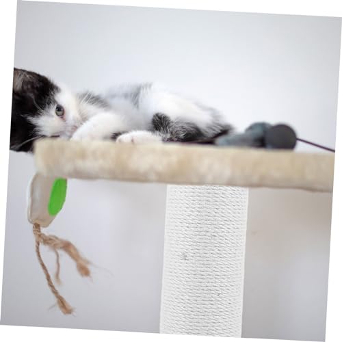 Poste Rascador para Gatos de Cuerda Yardwe Blanco miniatura 3