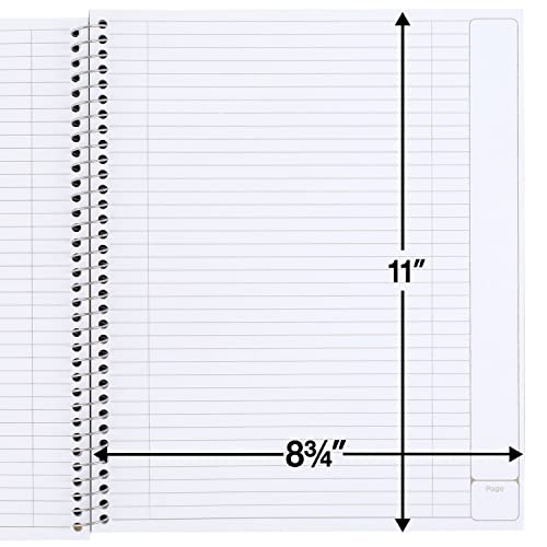 Five Star Interactive Notetaking Spiral Notebooks, 3 Pack, 1-Subject, College Ruled Paper, 11" X 8-1/2", 100 Sheets, Customizable Cover, Assorted Colors (820042-Ecm) #TOP5
