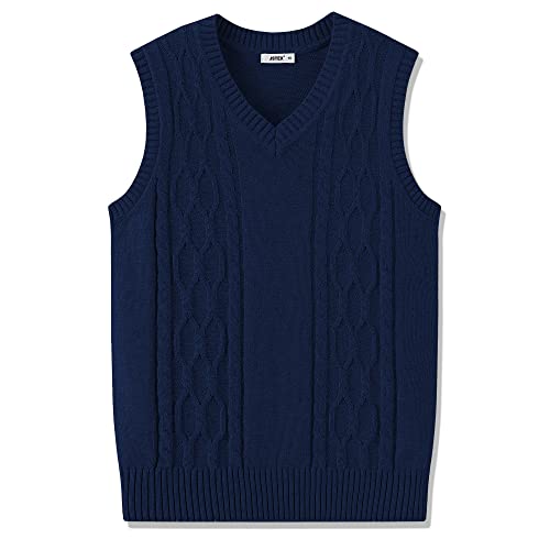 Image of JSTEX Boys Sweater Vest 100% Cotton Kids Uniform Vest V-Neck Sleeveless Knit Pullover for Boy Girls Toddler Size 4-14