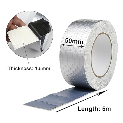 Image of Kmils Waterproof Tape for Roof Leakage | Strong Sealant Repair Tape for Roof Cracks, Gaps & Leaks | Heavy Duty, Weatherproof, UV Resistant Adhesive Tape for Outdoor Repairs (5CM*5M)