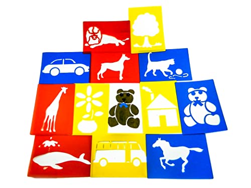 Lot de 12 pochoirs géants lavables en plastique