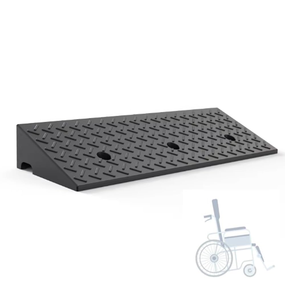 Rampe De Seuil De Garage 5cm 9cm 12cm 15cm Rampe De Trottoir en Caoutchouc Antidérapant, Rampe De Bordure pour Fauteuil Roulant, Allée, Véhicule(100x30x10cm/39.37x11.81x3.94in)
