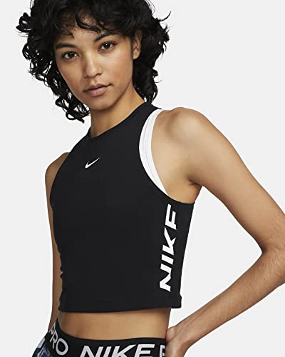 Nike Pro Dri-Fit Women’s Cropped Graphic Tank Size Xl Black #TOP1