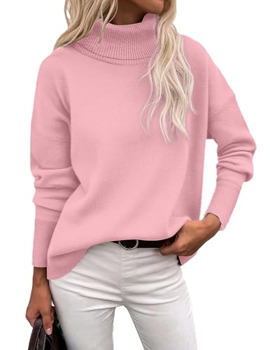 Image of Zeagoo Women's Turtleneck Sweater 2026 Fall Winter Chunky Knitted Pullover | High Low Hem Trendy Basic Jumper Top, Long Sleeve Casual Knit Pullover 2026, Fall Fashion Outfits, Winter Clothing for Women
