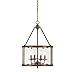 Savoy House 3-4153-4-291 Pendant with Clear Panel Shades, Aged Brass Finish