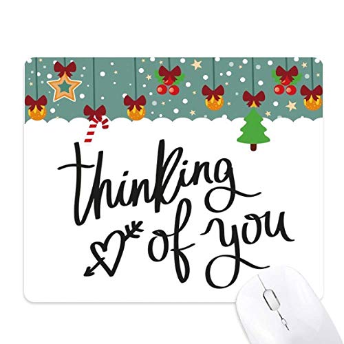Tapis de souris Noël de bureau en caoutchouc antidérapant avec citation