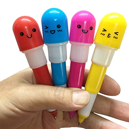 Sunangel 24Pcs Pill Shaped Pens Retractable Ball Pens,Vitamin Capsule Pens,Nurses Week Office Supplies #TOP1