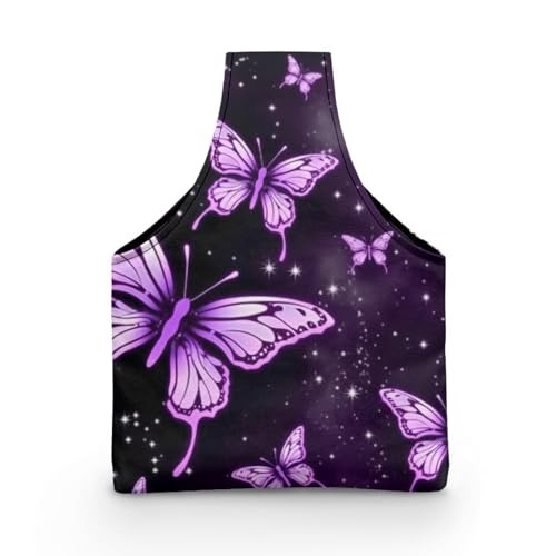 Image of ZUXONGSY Butterfly Yarn Bags for Crocheting Organizer Knitting Bag Yarn Storage Shelves Yarn Project Bag Travel Crochet Tote Bag,Small