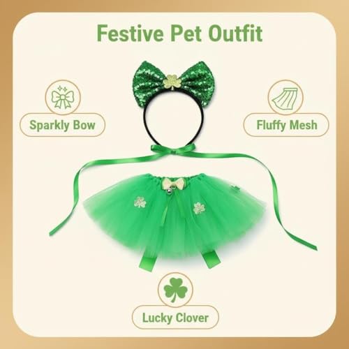 Disfraz para perro Día de San Patricio Medium verde miniatura 6