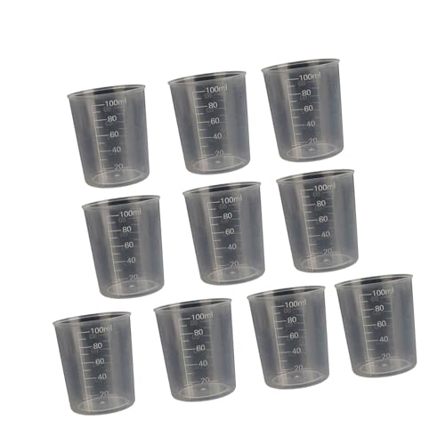 5Pcs Mixing Cup Stackable Measuring Cup Clear Beaker With Graduated For Laboratory Liquid Acrylic Paint Art