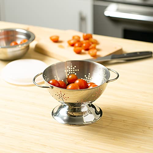 Rsvp International Endurance Kitchen Collection Colander Strainer, Mini, Pierced Stainless Steel #TOP2