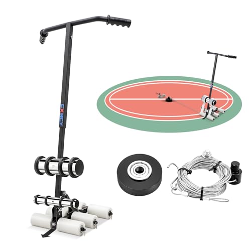 CXRCY Court Line Tape Machine. Playing Field Line Striping Machines for Parking Ground Marking, Adjustable Height & Spacing, Road Warning. with Circle Drawing Tool