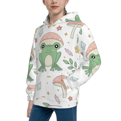 Frog and Mushrooms Kid Hoodies Boys Sweatshirts Girls Pullover with Pocket2