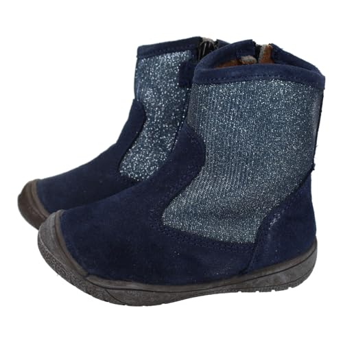 Bottines en cuir filles bleu marine paillettes parfaites pour l'école