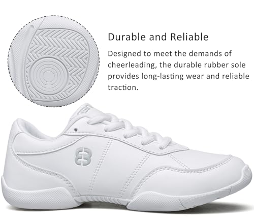 Girls White Cheerleading Shoes Lightweight Youth Cheer Competition Sneakers Kids Training Tennis Shoes2