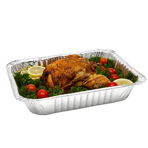 Aluminum Foil Pans With Lids 9X13 (20 Pack) Half Size Disposable Trays For Steam Table, Food, Grills, Baking, Bbq #TOP7