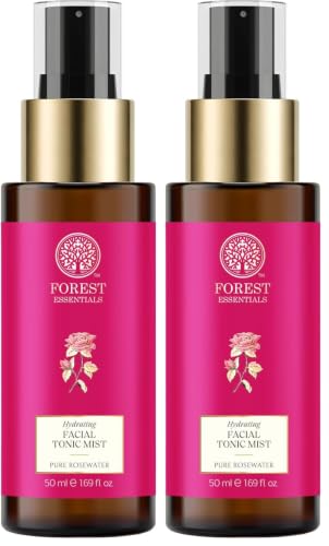 Image of Forest Essentials Facial Tonic Mist with Pure Rosewater | Hydrating Steam Distilled Ayurvedic Toner for Fresh, Dewy Skin | Minimises Pores & Refreshes Skin (Pack of 2)