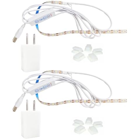 ZSLAIFU 2 Pack Sewing Machine Light, LED Strip Light with Dimmer,Sewing Machine Light Strip, USB LED Sewing Light for Sewing Machines 2 * 0.98FT of LED Strip Light in Cold White Cover