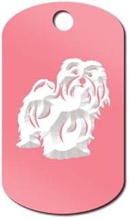 Havanese Engraved Keychain/GI Tag Mister Petlife blanquito Pink