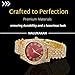 Halukakah Diamonds Watch Iced Out for Boy Teens - 18K Real Gold Plated - 36mm Red Dial - 8