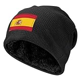 NImongt Gorro de invierno con estampado de bandera española, para senderismo, camping, nieve, actividades diarias al aire libre, Negro, Talla única