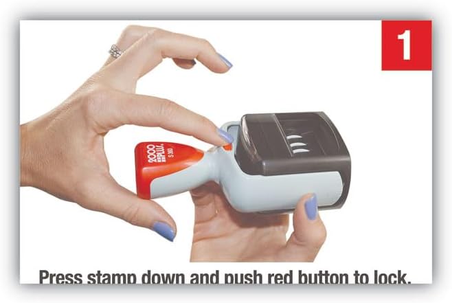 Miniatura 3 de Dater de palabras bicolor, 1 34 x 1, recibido", autoentintado, azulrojo"