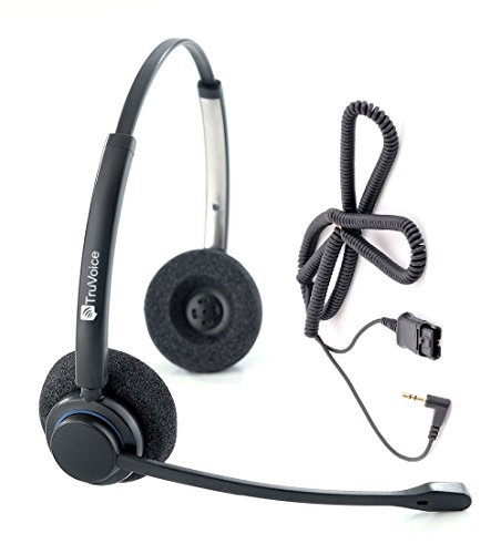truvoice hd-150 professional headset with noise canceling microphone and 2.5mm adapter compatible with cisco spa303, spa502g, spa504g, spa508g, spa509g, spa514g, spa525g and phones with a 2.5mm port