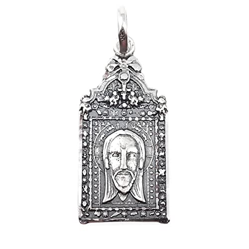 Inmaculada Romero IR Santo Rostro Catedral de Jaén Santa Faz colgante plata Ley 925m macizo 38mm. detalles tallados - Personalizable - GRABACIÓN INCLUIDA EN EL PRECIO
