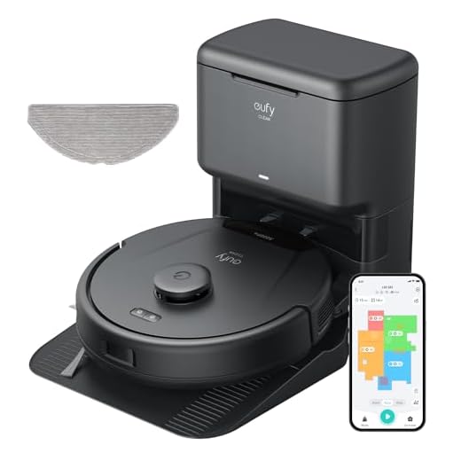 eufy L60 Hybrid Robot Vacuum Cleaner with Mop and Self-Empty Station, Hair Detangling Technology, Up to 60 Days of Hands Free Cleaning, Ultra Strong 5,000 Pa Suction to Remove Hair, Dust, Mop Pad