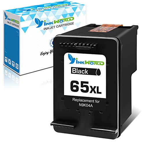 Inkworld Remanufactured 65XL Ink Cartridge Replacement for HP 65 ( 1 Black ) Used for Envy 5052 5055 5012 5010 5020 5030 DeskJet 2600 2622 2652 2640 3722 3755 3752 2635 2636 2655 AMP 120 100 Printers