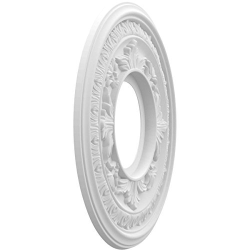 Image of Ekena Millwork CMP10BA Baltimore Thermoformed PVC Ceiling Medallion (Fits Canopies up to 4 1 /4 inch), 10 inchOD x 3 1 /2 inchID x 3 /4 inchP