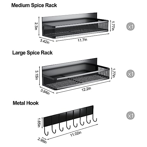 image for Aufworld Magnetic Spice Rack for Refrigerator, 3 Pack Magnetic Shelf, 