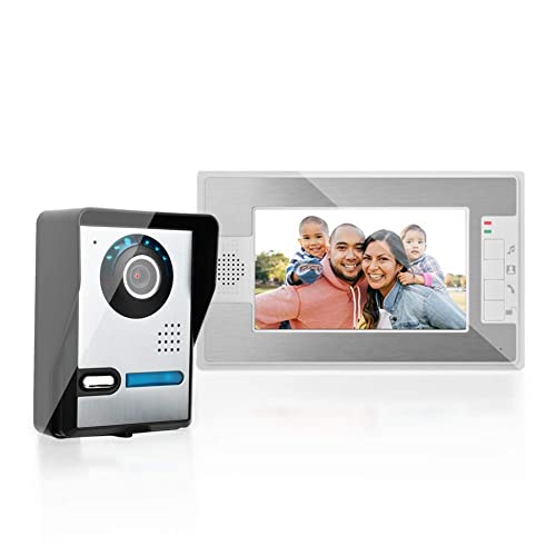 Dioche Timbres para Puertas, Videoportero de LCD de 7 Pulgadas con visión Nocturna, Baja Potencia,...