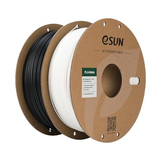 eSUN Matte PLA Filament 1.75mm 3D Printing Filament, 1kg Cardboard Spool(2.2lbs) 3D Printer Filament PLA for Most FDM 3D Printers, Black+Milky White 2Pack