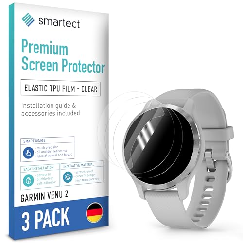 HD TPU Screen Protectors And Cases For Garmin Venu 3 45mm 6-Pack Garmin Venu 3 Screen Protectors & Cases - 4 HD TPU Protectors + 2 Soft Frame Cases Venu 3 Protective Accessories