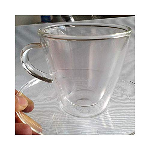 Tasse à café en verre transparent de 230 ML avec soucoupe au design contemporain épuré