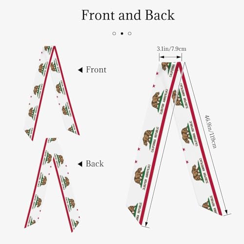 California State Flag Print Elegant Satin Scarf For Women Silk Scarf For Winter Women Scarf Ladies'Clothing Accessory2