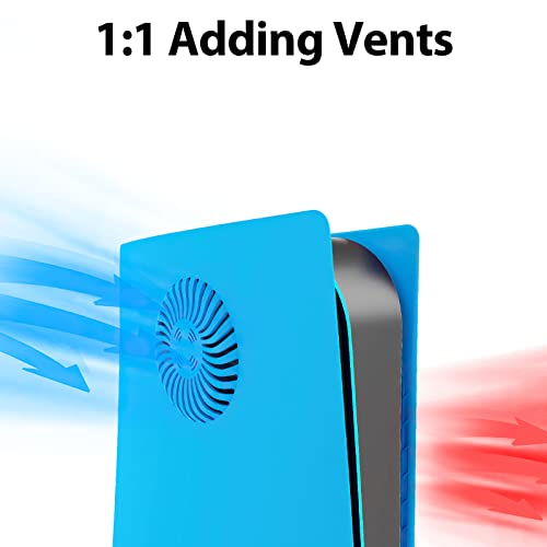 Image of Face Plate Cover Shell with Cooling Vents for PS5 Disc Edition Console Faceplate, Accessories Compatible with PlayStation 5 Protective Replacement Panels (Starlight Blue)