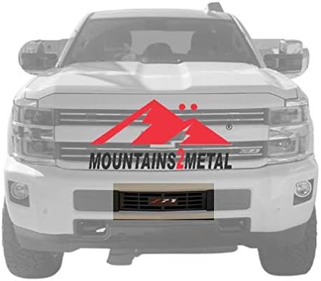 Miniatura 2 de Rejilla de acero inoxidable y pintura electrostática negra para insertar en defensa de 2015+ Chevy Silverado 25003500HD Edición "Z-71"