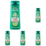 Garnier Fructis Stärkendes Shampoo für brüchiges Haar, bruchsicher, stärkende Wirkung, mit Apfelextrakt und Niacinamid, regeneriert Kraft, 250 ml (Packung mit 5)
