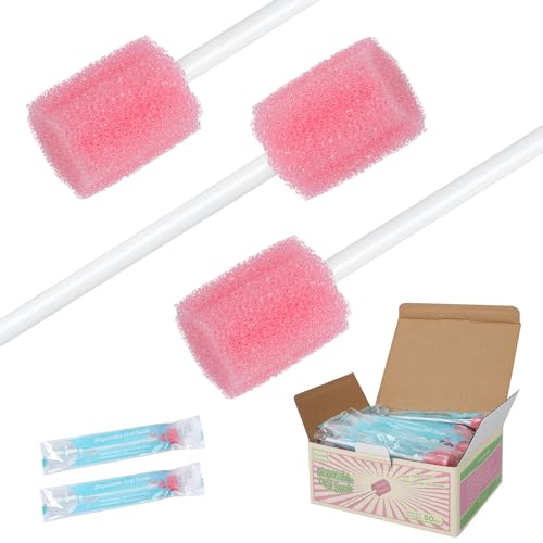 Qyoswab Safety Oral Care Swabs 50 PCS, Gum-Protective Mouth Swabs for Elderly, Individually Wrapped