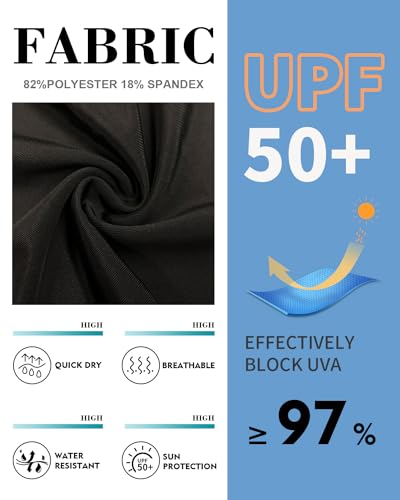 WOWENY Womens Padded Rash Guard Short Sleeve Swim Shirts 1/4 Zip UPF 50 Sun Protection Swimsuit Tankini Bathing Suit Top4