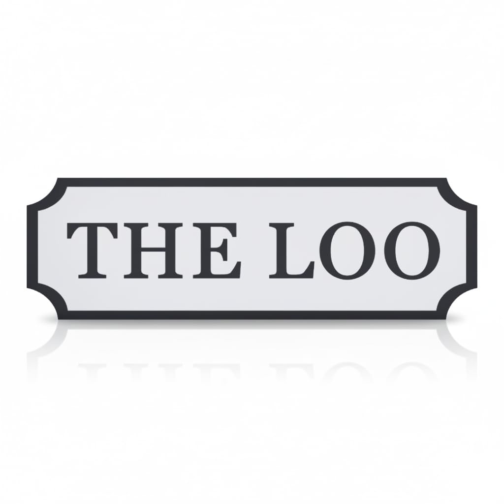 SIGNKRAFT3D Modern THE LOO Sign, Custom Wall Plaque for Toilet Areas, Loo Sign. White, Black, Grey (White)