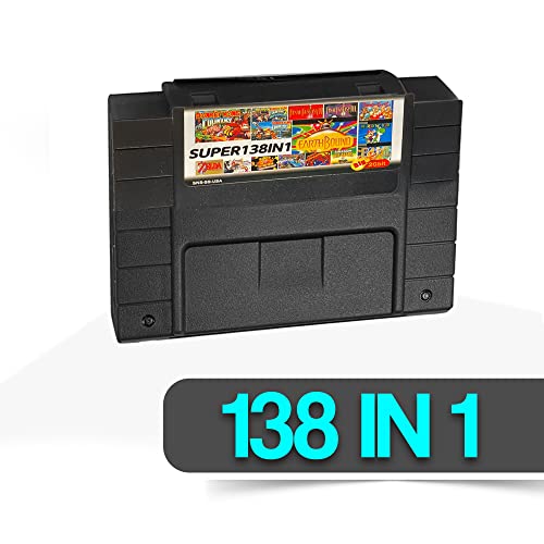 138 In 1 Super Game Cartridge 16-Bit Multicart For Super Ntsc Snes Us #TOP1