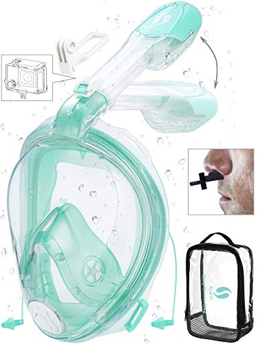 Full Face Snorkel Mask 2020 Upgrade Ear Pressure Balance Foldable Breath Free No