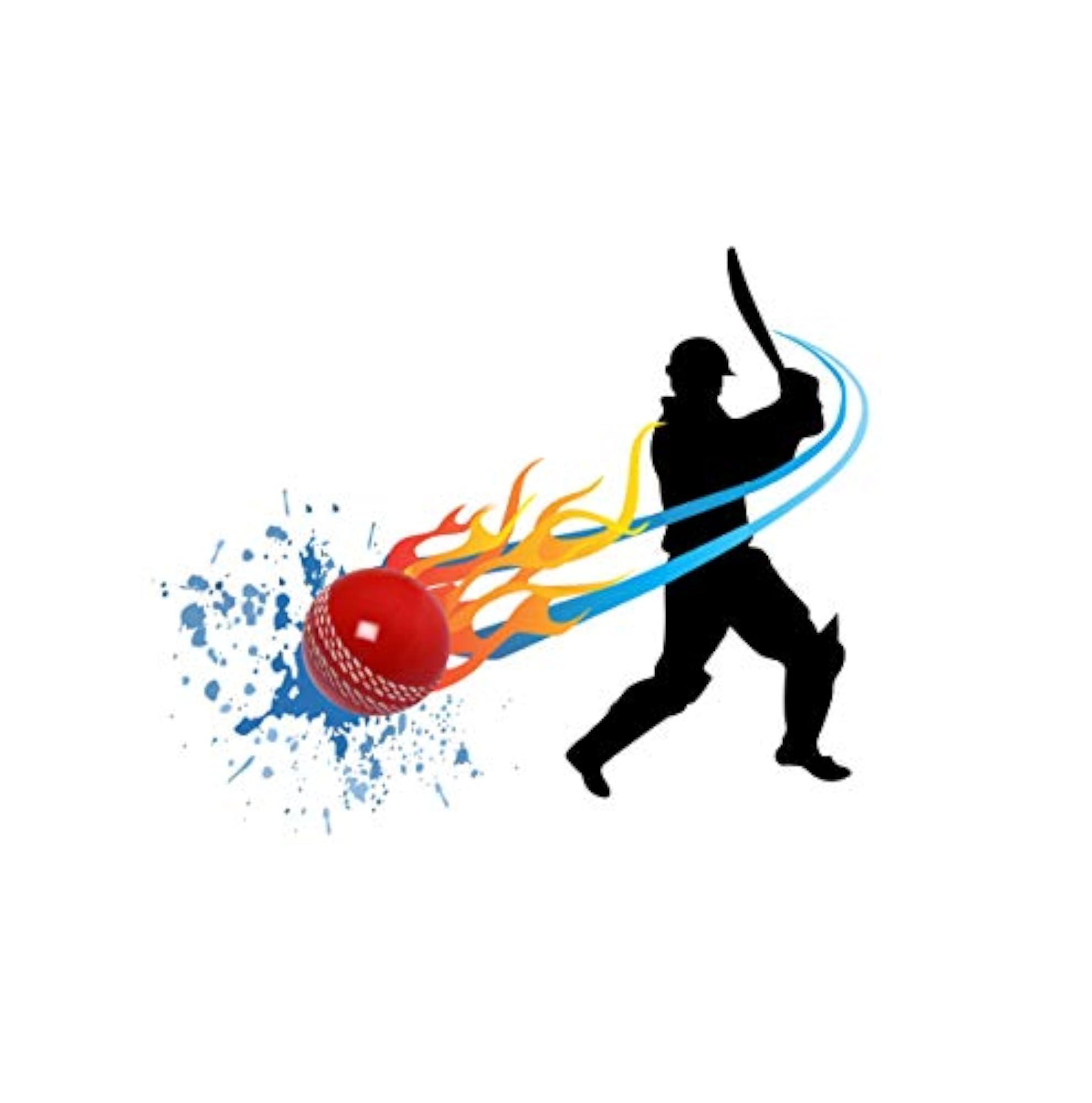 Cricketer Playing Cricket Wall Sticker, 76x92 cm