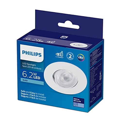 Luminária Led Philips Embutir Spotkit quadrada 6,2W luz branca bivolt (100-240V)