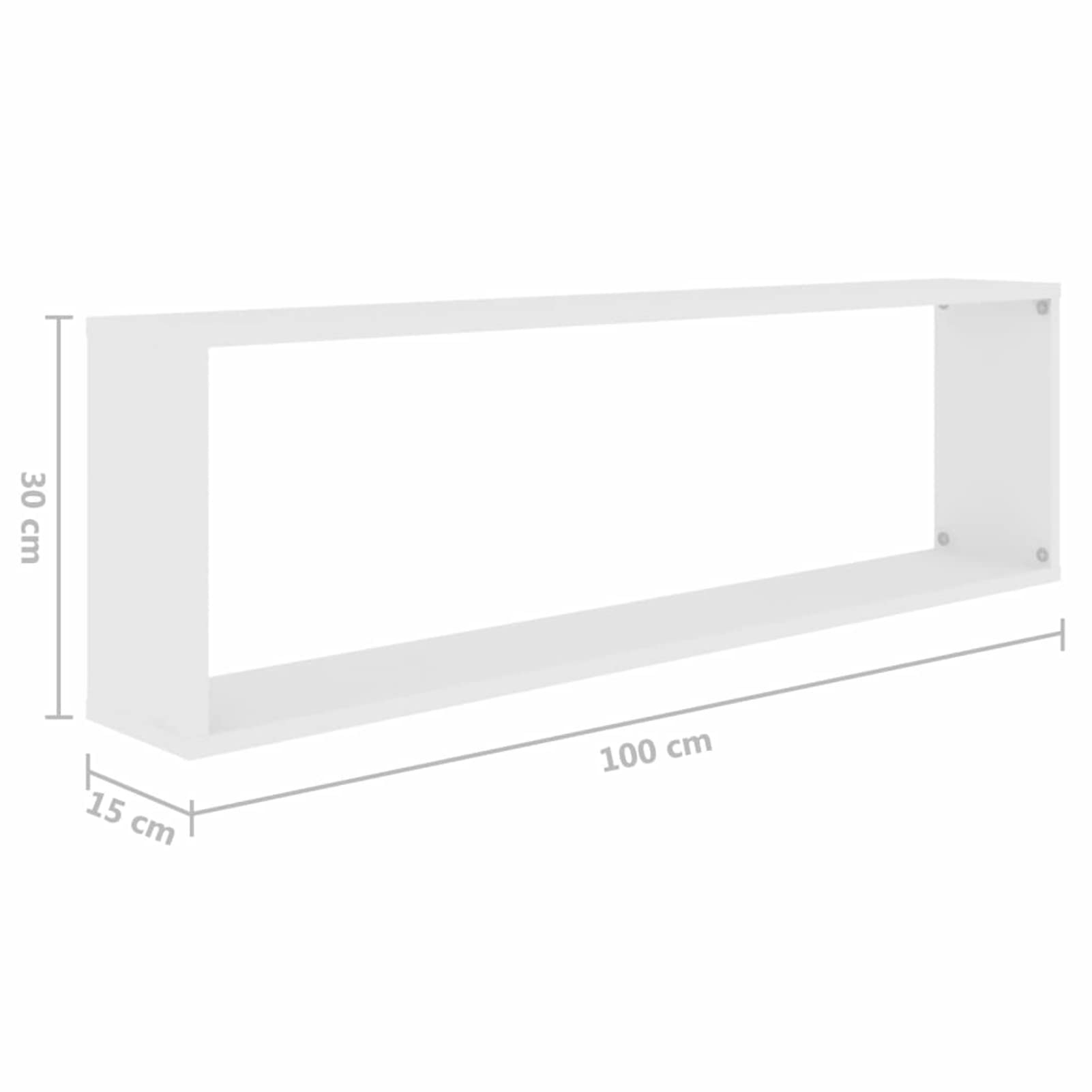Rantry Mobili Mensole Parete a Cubo 4 pz Bianco 100x15x30 cm in Multistrato, Mobile a Parete Appendere Ripiano, per Ingresso Ripiano in Stile Moderno Mobili da Corridoio
